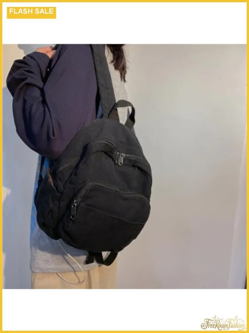 Vintage Denim Laptop Backpack Casual Canvas Daypack Handbag Lightweight
